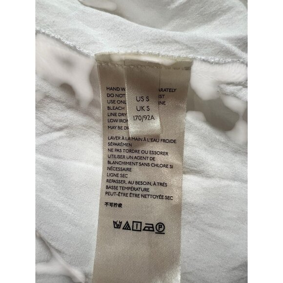 FREE PEOPLE JANIE EYELET RUFFLE MINI TUNIC DRESS Small Size White Embroidery - Picture 13 of 14